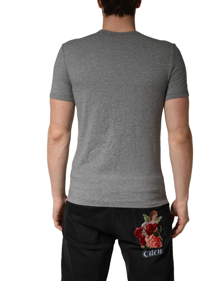 Dolce &amp; Gabbana Gray Dg Logo Crew Neck Men Underwear T-shirt