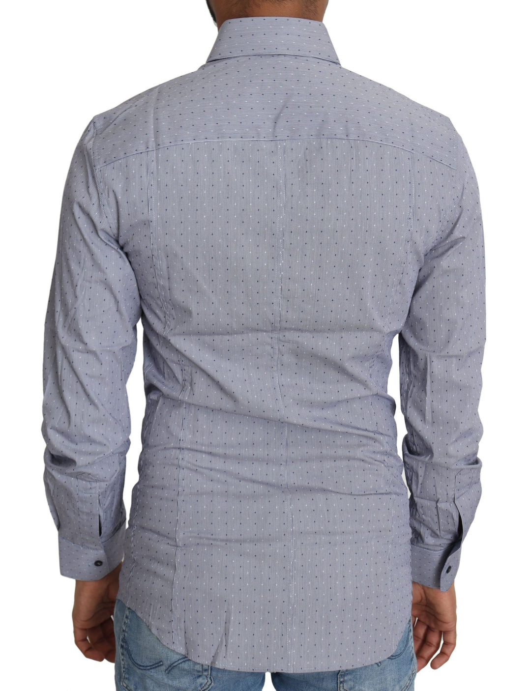 Dolce &amp; Gabbana Gray Dotted Semi Fitted Formal SICILIA Shirt