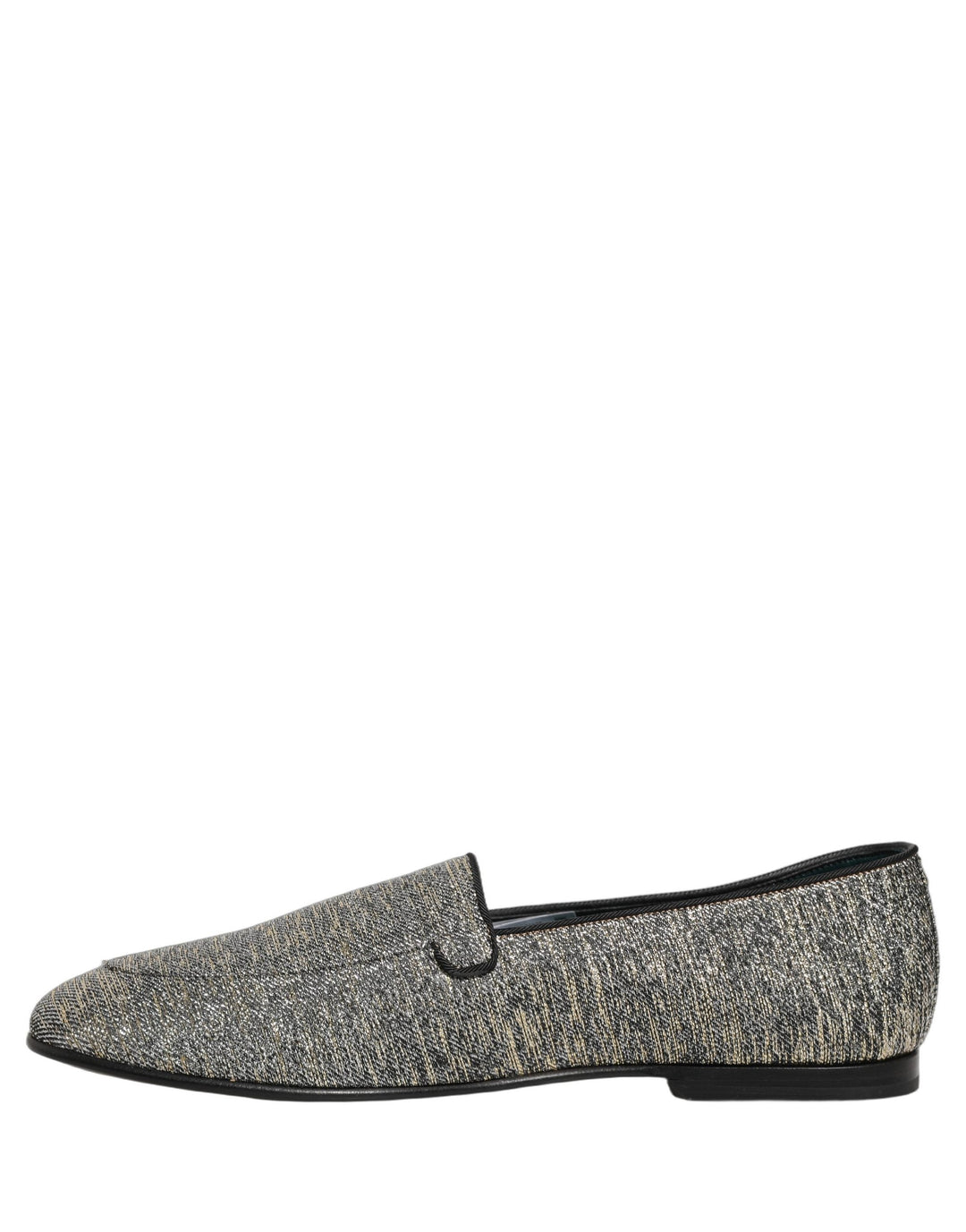 Men’s Dolce &amp; Gabbana Gray Glitter Lurex Dg Logo Dress Loafers Shoes