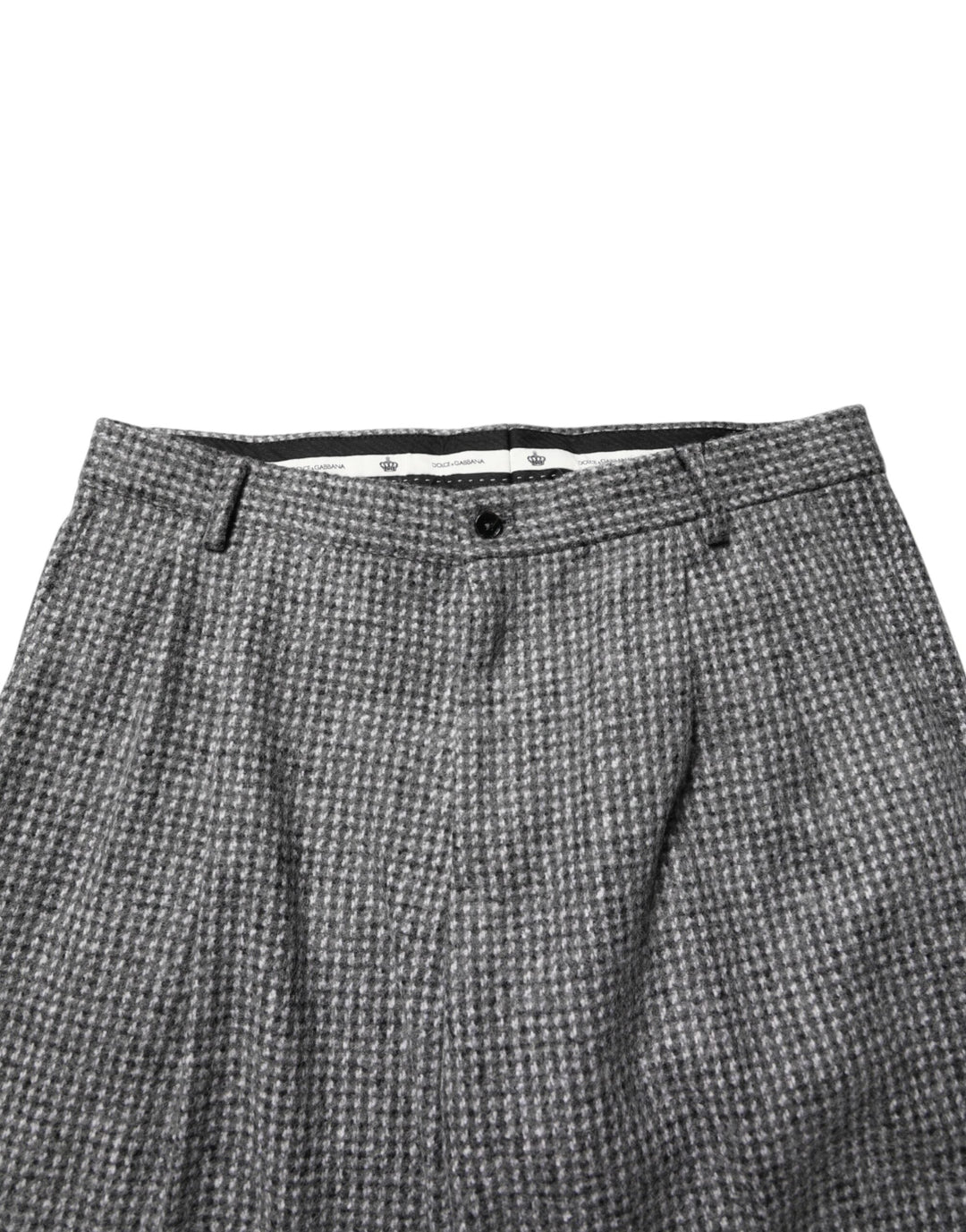 Dolce &amp; Gabbana Gray Houndstooth Straight Dress Trouser Pants