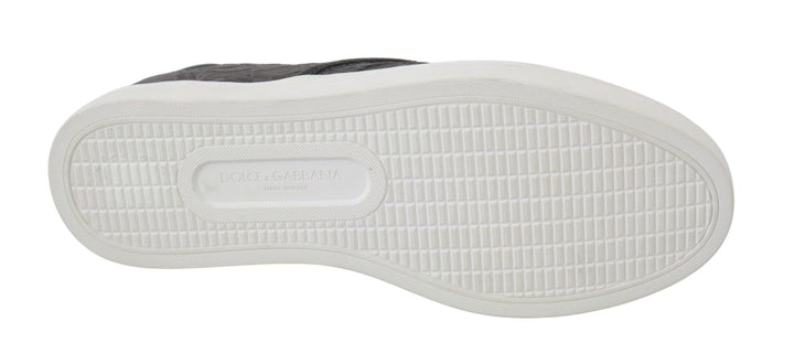 Men’s Dolce &amp; Gabbana Gray Leather Flat Caiman Mens Loafers Shoes