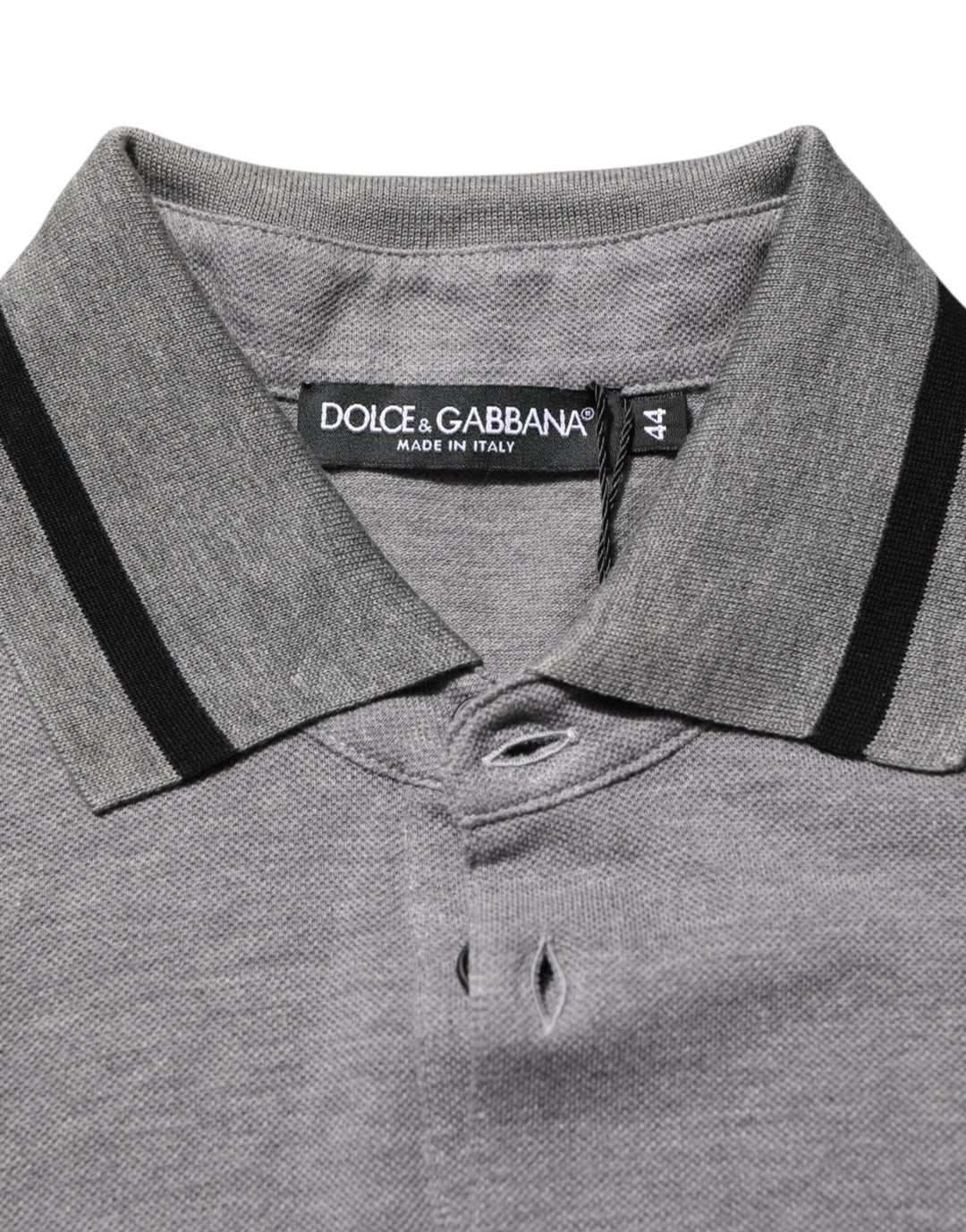 Dolce &amp; Gabbana Gray Logo Embroidery Collared Polo T-shirt