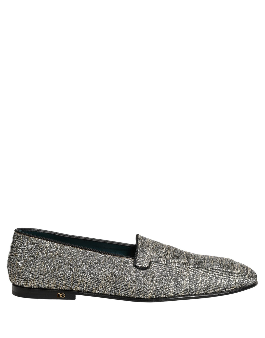 Men’s Dolce &amp; Gabbana Gray Lurex Glitter Men Dress Loafers Shoes