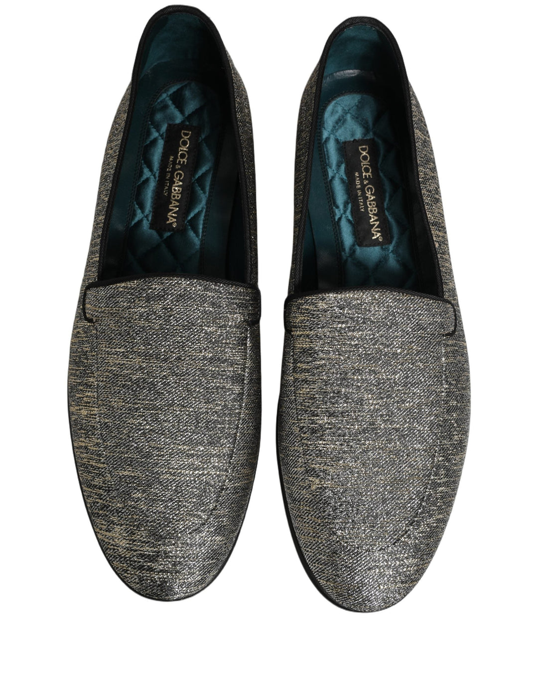 Men’s Dolce &amp; Gabbana Gray Lurex Glitter Men Dress Loafers Shoes