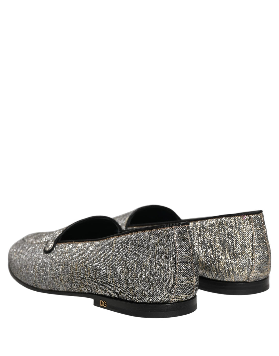 Men’s Dolce &amp; Gabbana Gray Lurex Glitter Men Dress Loafers Shoes