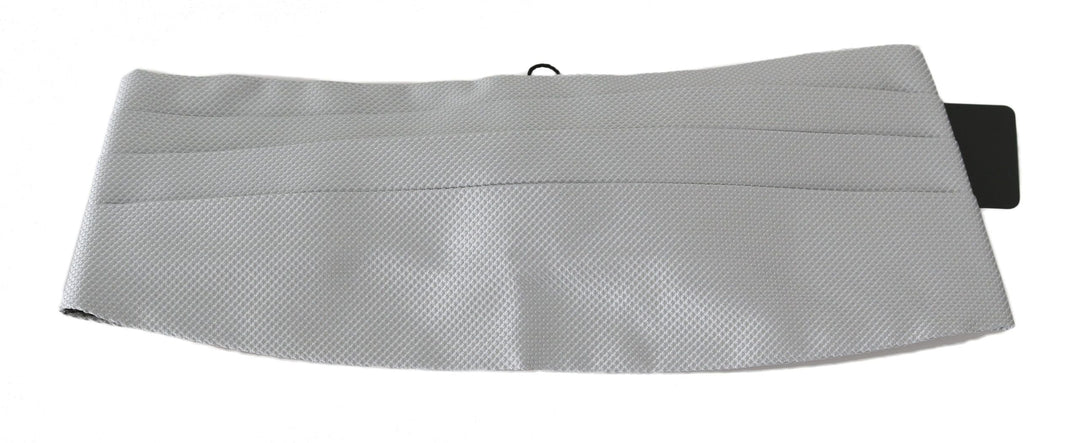 Dolce &amp; Gabbana Gray Men Waist Belt 100% Silk Cummerbund