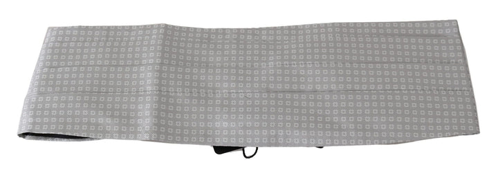 Dolce &amp; Gabbana Gray Patterned Waist Belt Silk Cummerbund