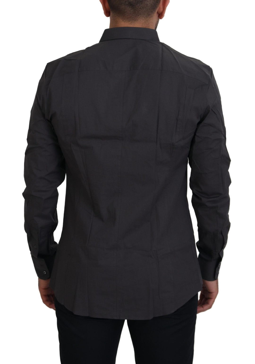 Men’s Dolce &amp; Gabbana Gray Sicilia Slim Fit Stretch Dress Shirt