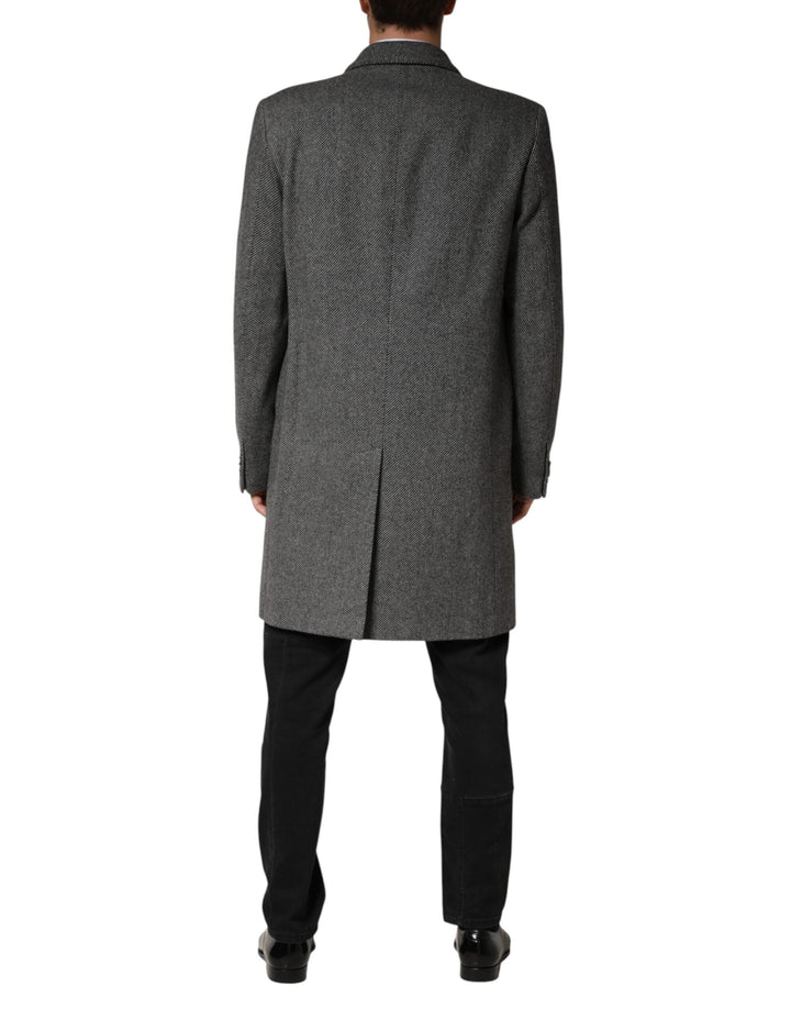 Men’s Dolce &amp; Gabbana Gray Single Breasted Men Trench Coat Jacket