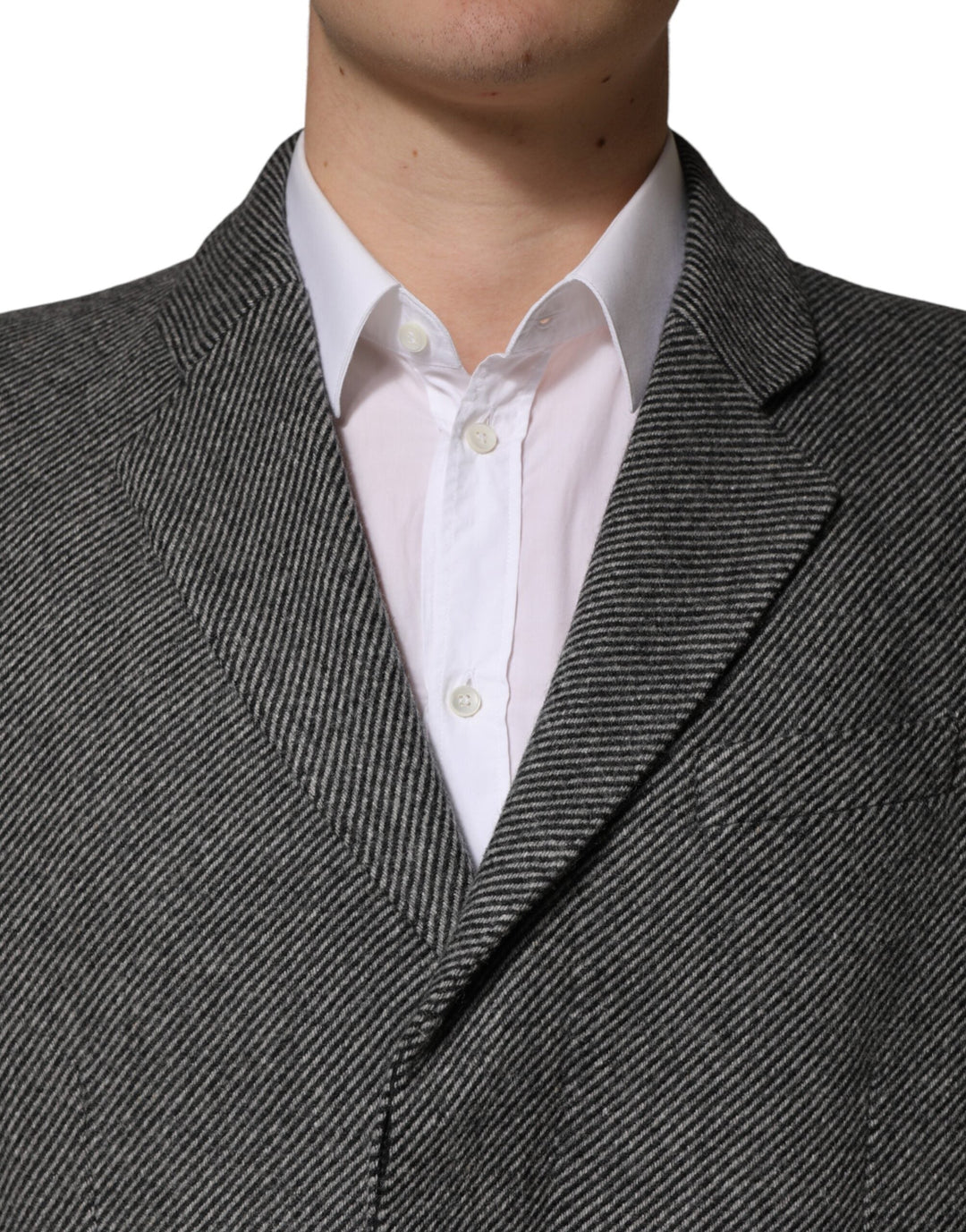 Men’s Dolce &amp; Gabbana Gray Single Breasted Men Trench Coat Jacket