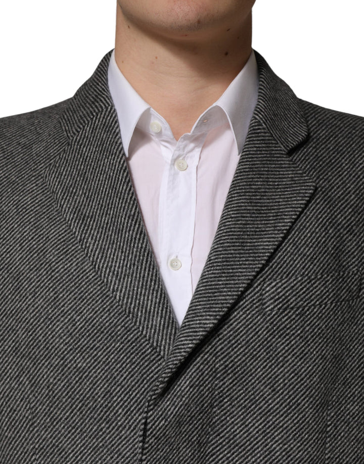 Men’s Dolce &amp; Gabbana Gray Single Breasted Men Trench Coat Jacket