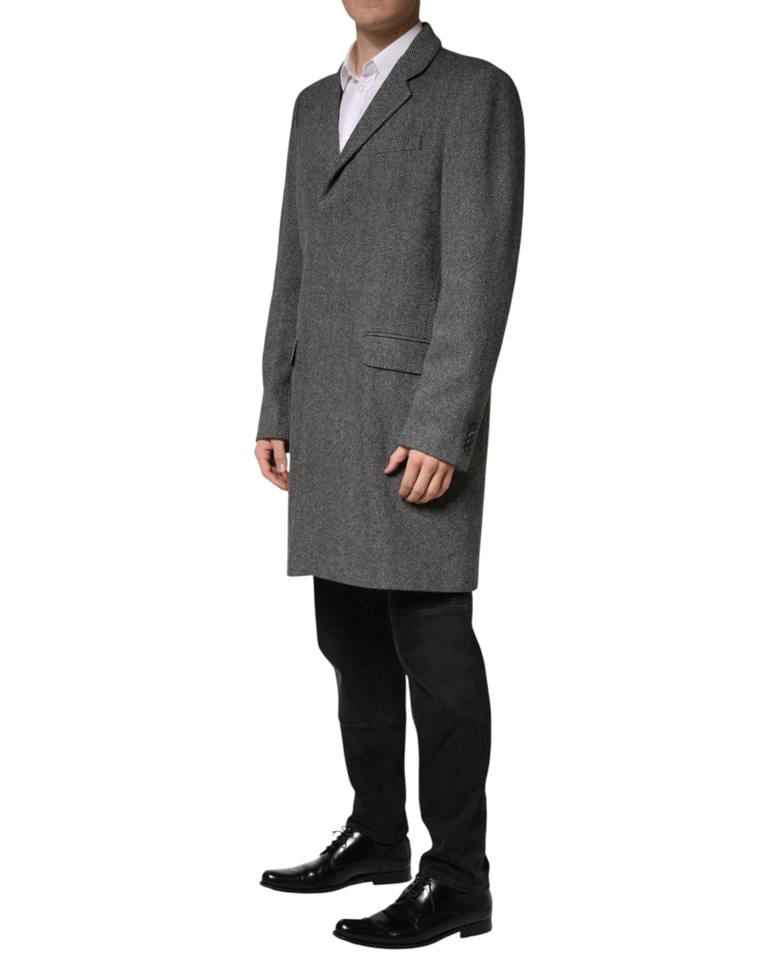 Men’s Dolce &amp; Gabbana Gray Single Breasted Men Trench Coat Jacket