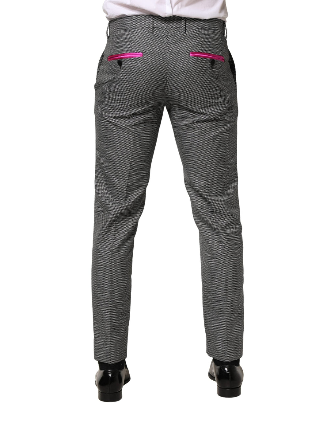 Dolce &amp; Gabbana Gray Viscose Skinny Men Dress Trouser Pants