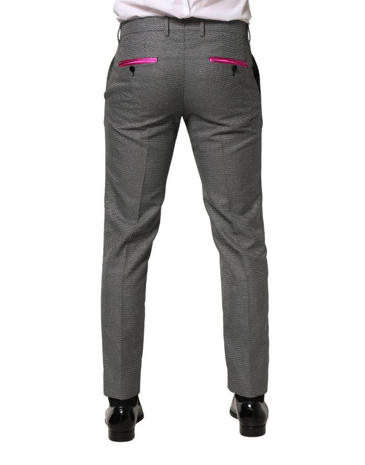 Dolce &amp; Gabbana Gray Viscose Skinny Men Dress Trouser Pants