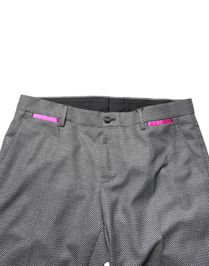 Dolce &amp; Gabbana Gray Viscose Skinny Men Dress Trouser Pants