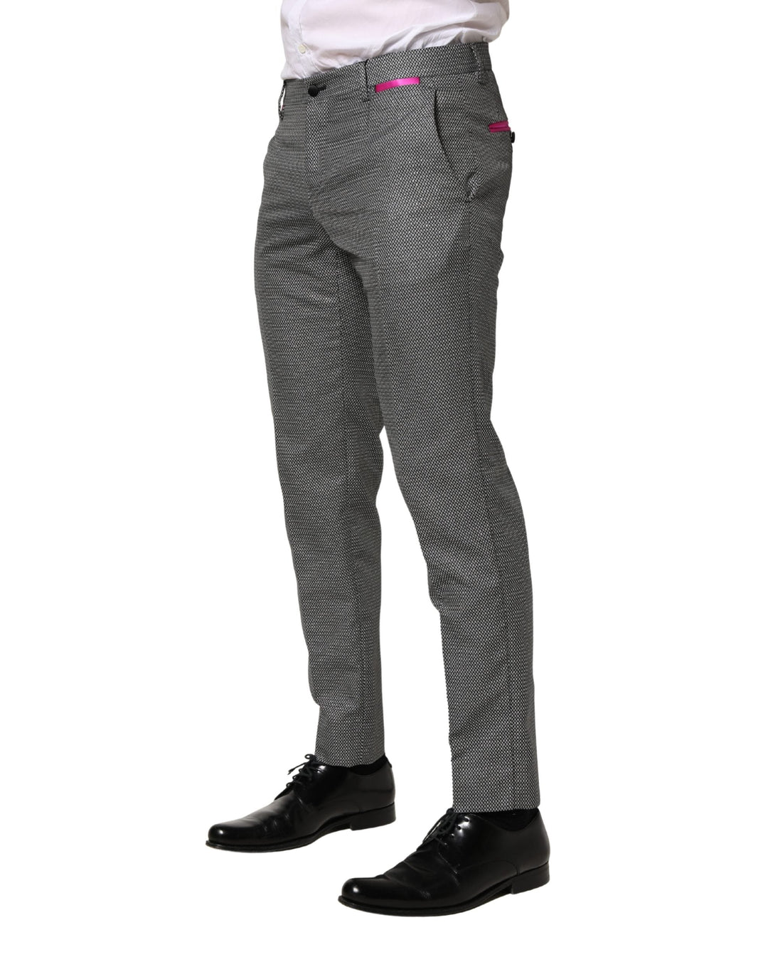 Dolce &amp; Gabbana Gray Viscose Skinny Men Dress Trouser Pants