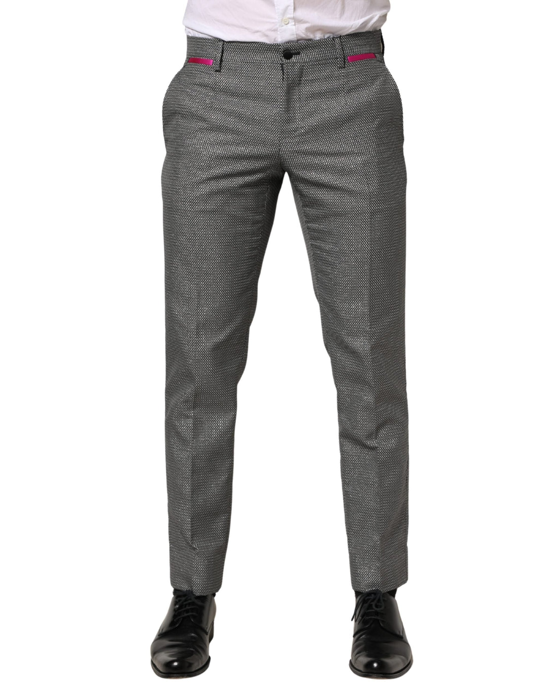 Dolce &amp; Gabbana Gray Viscose Skinny Men Dress Trouser Pants
