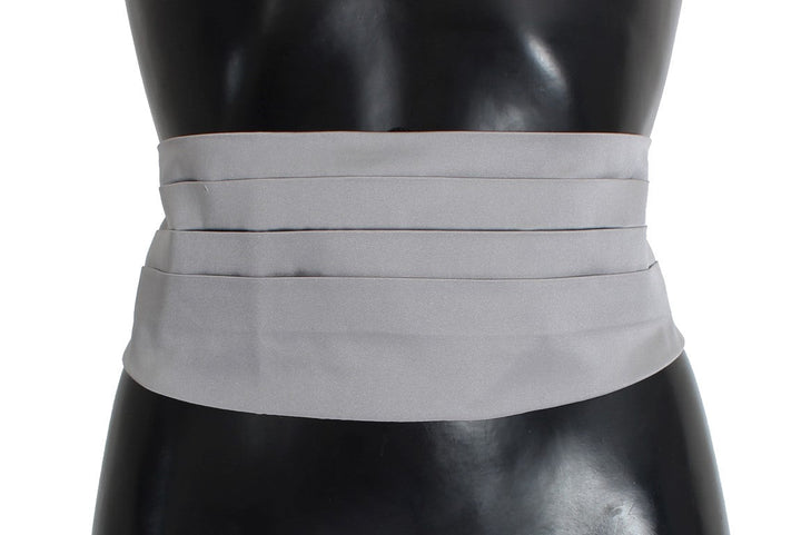 Dolce &amp; Gabbana Gray Waist Belt Silk Cummerbund