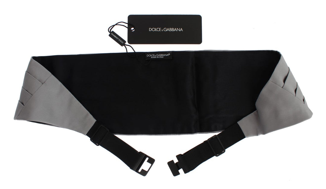 Dolce &amp; Gabbana Gray Waist Belt Silk Cummerbund