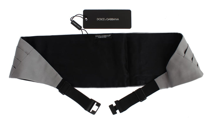 Dolce &amp; Gabbana Gray Waist Belt Silk Cummerbund