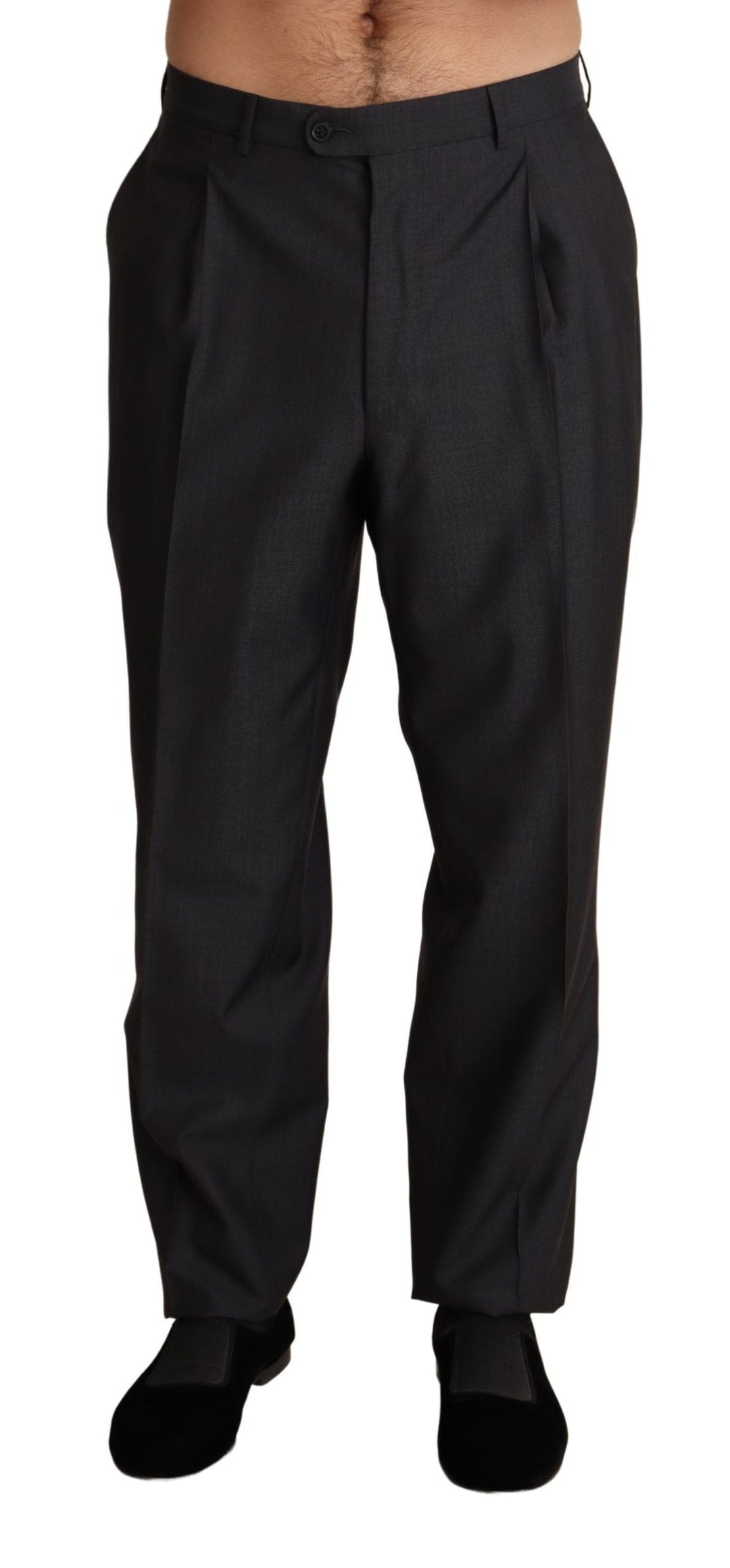 Men’s Dolce &amp; Gabbana Gray Wool Blend Formal Trousers Pants
