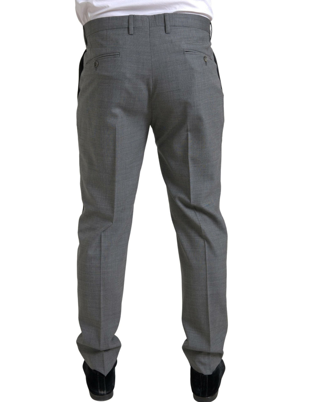 Men’s Dolce &amp; Gabbana Gray Wool Chino Skinny Men Dress Trouser Pants