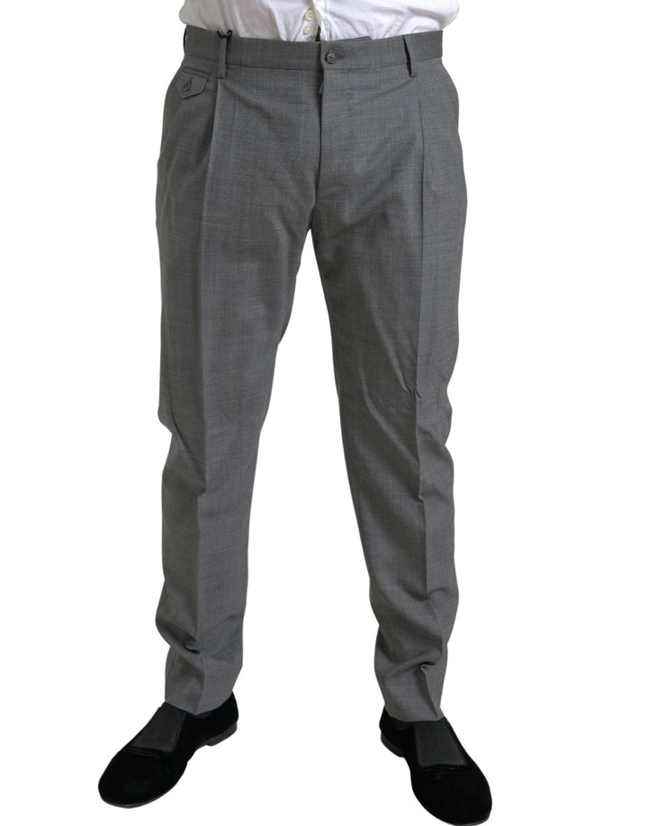 Men’s Dolce &amp; Gabbana Gray Wool Chino Skinny Men Dress Trouser Pants