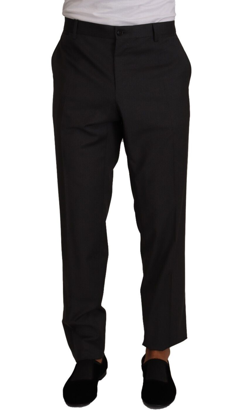 Dolce &amp; Gabbana Gray Wool Formal Tuxedo Trouser Dress Pants