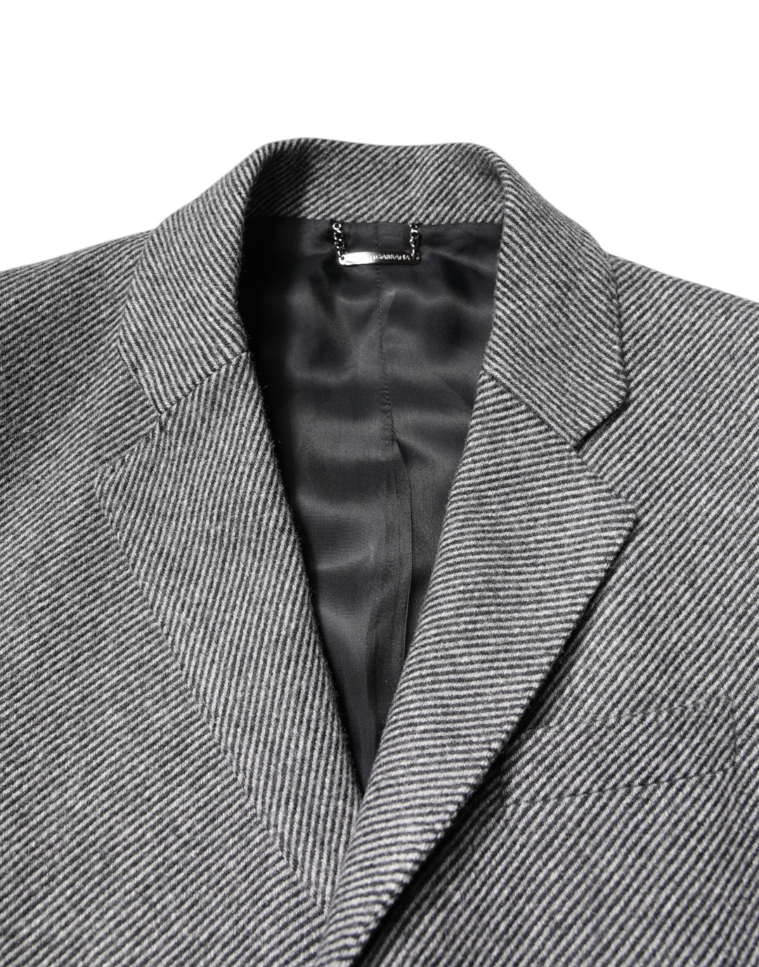 Men’s Dolce &amp; Gabbana Gray Wool Single Breasted Trench Coat Jacket