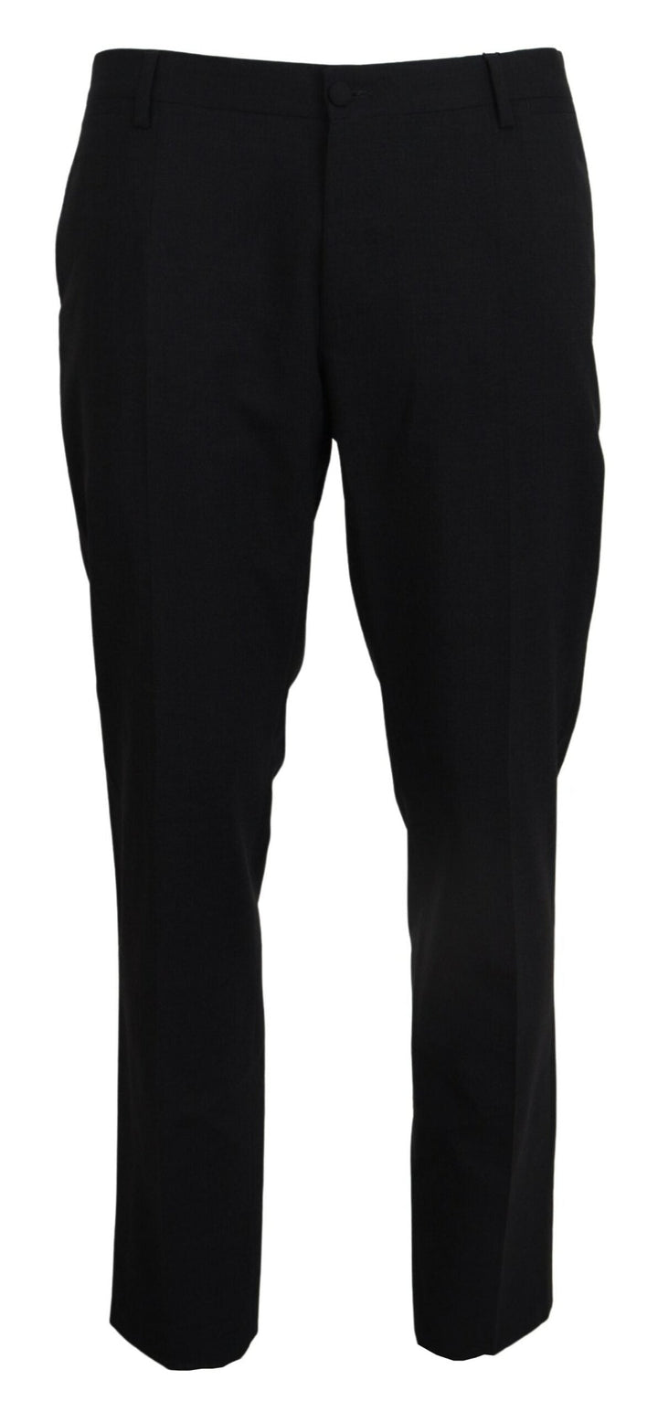 Dolce &amp; Gabbana Gray Wool Stretch Dress Formal Slim Fit Pant