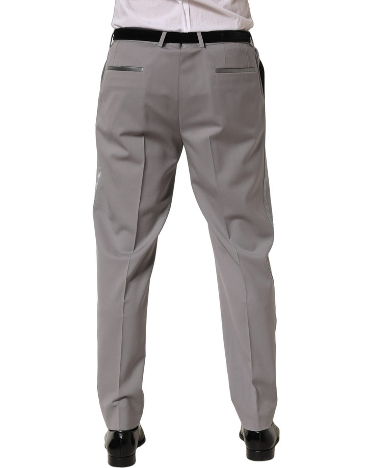 Men’s Dolce &amp; Gabbana Gray Wool Tapered Men Dress Trouser Pants