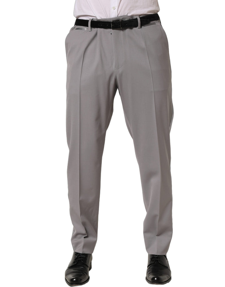 Men’s Dolce &amp; Gabbana Gray Wool Tapered Men Dress Trouser Pants