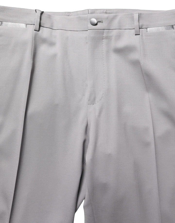 Men’s Dolce &amp; Gabbana Gray Wool Tapered Men Dress Trouser Pants
