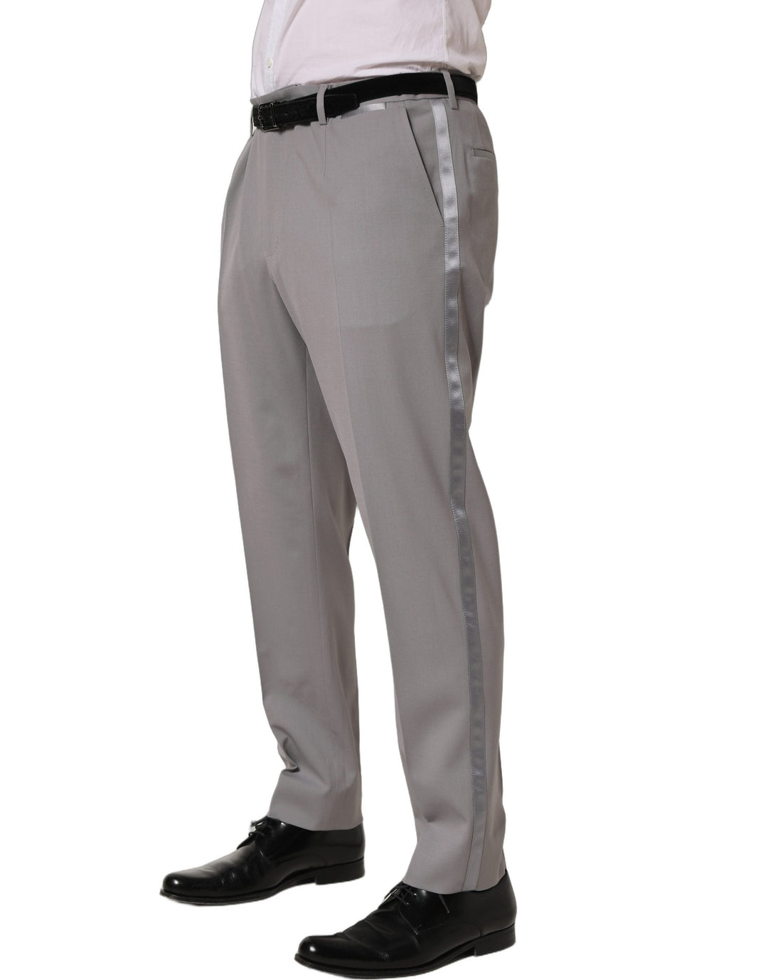 Men’s Dolce &amp; Gabbana Gray Wool Tapered Men Dress Trouser Pants