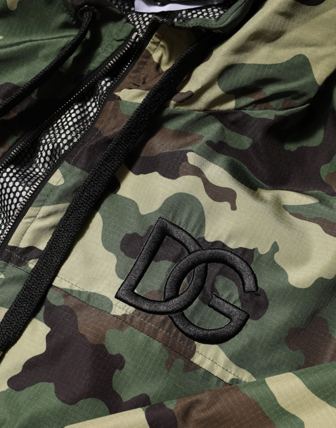 Men’s Dolce &amp; Gabbana Green Camouflage Hooded Sweatshirt Jacket
