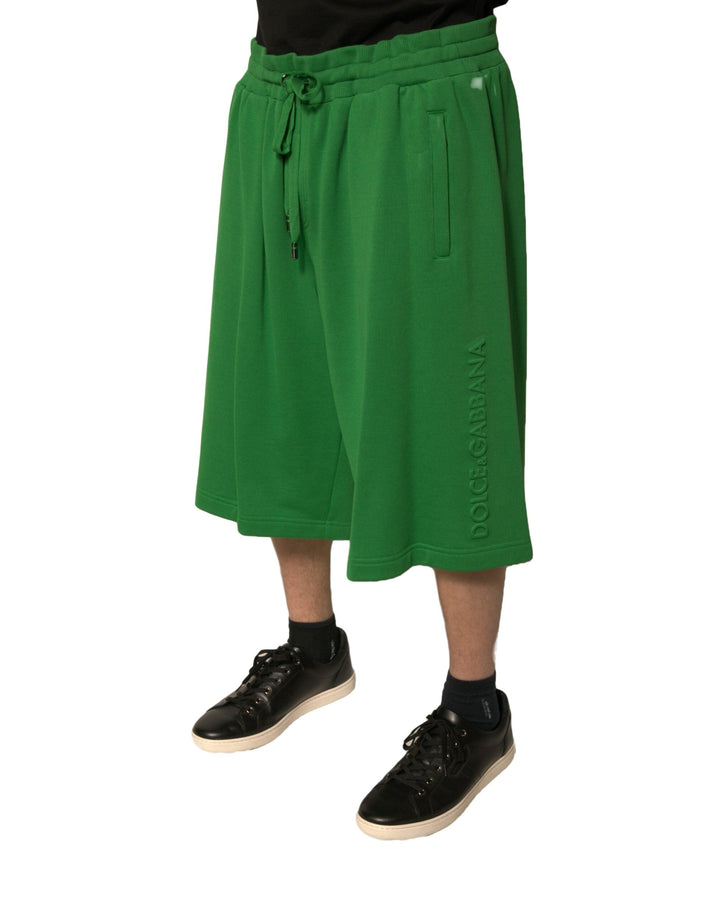 Men’s Dolce &amp; Gabbana Green Cotton Blend Men Bermuda Shorts