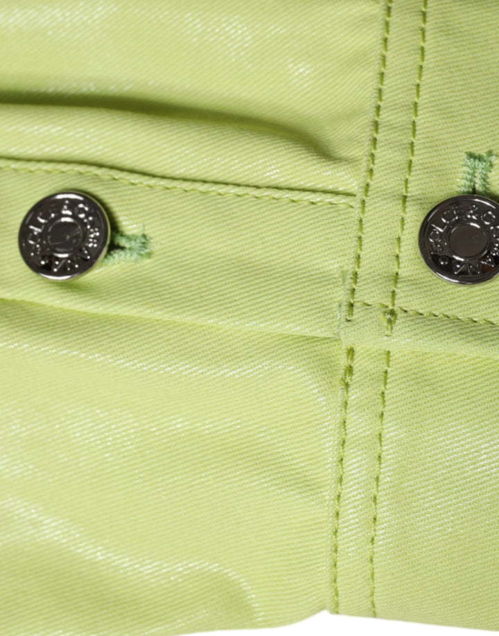 Men’s Dolce &amp; Gabbana Green Cotton Collared Men Button Down Shirt