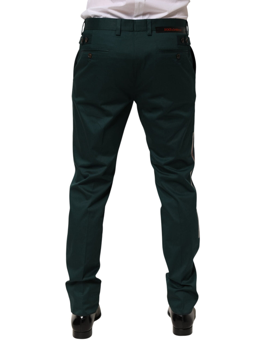 Men’s Dolce &amp; Gabbana Green Cotton Formal Dress Men Trouser Pants