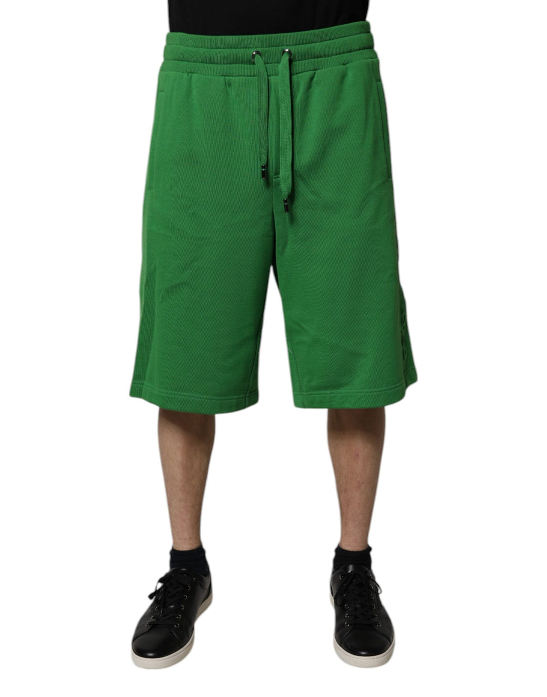 Men’s Dolce &amp; Gabbana Green Cotton Men Sweatshorts Bermuda Shorts
