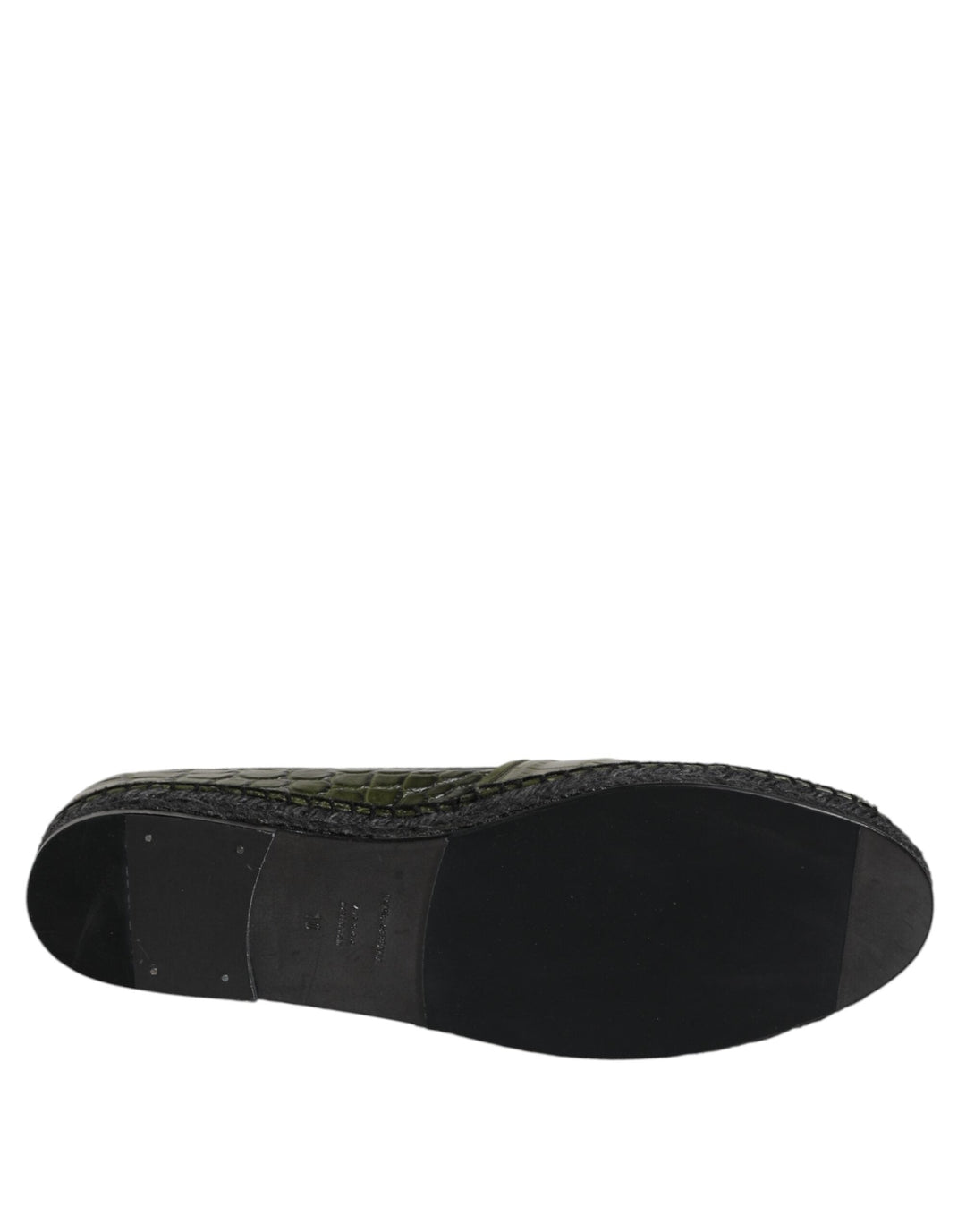 Men’s Dolce &amp; Gabbana Green Exotic Leather Espadrilles Slip on Shoes