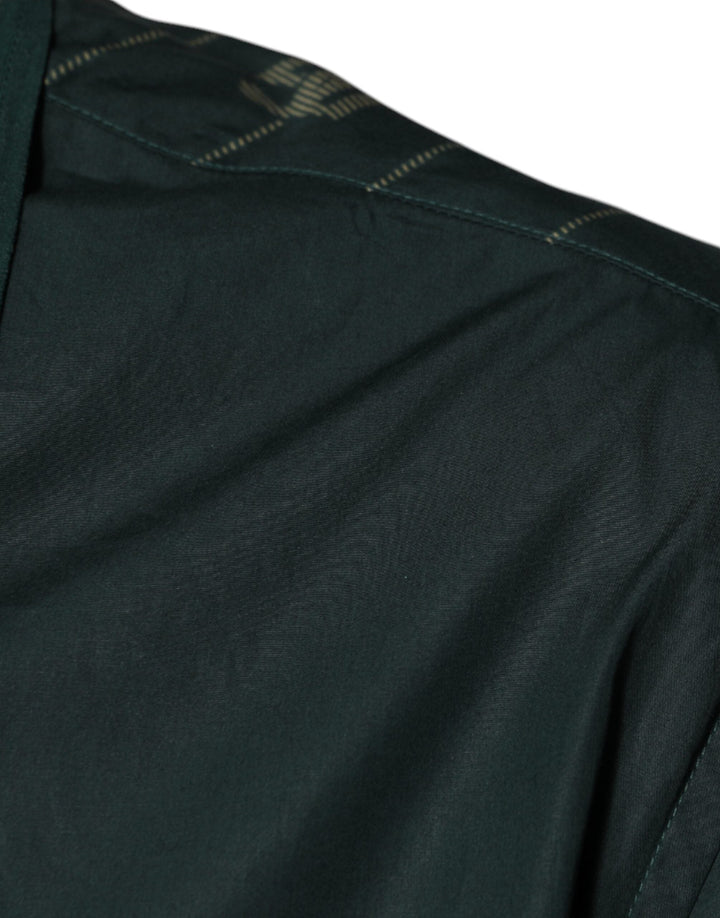 Men’s Dolce &amp; Gabbana Green Logo Long Sleeve Martini Casual Shirt