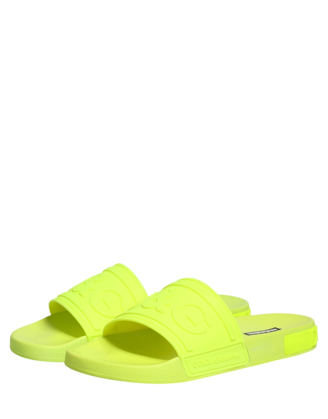 Men’s Dolce &amp; Gabbana Green Rubber Slides Sandals Beachwear Shoes