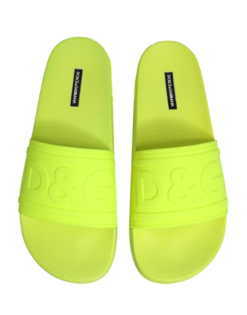 Men’s Dolce & Gabbana Green Rubber Slides Sandals Beachwear Shoes