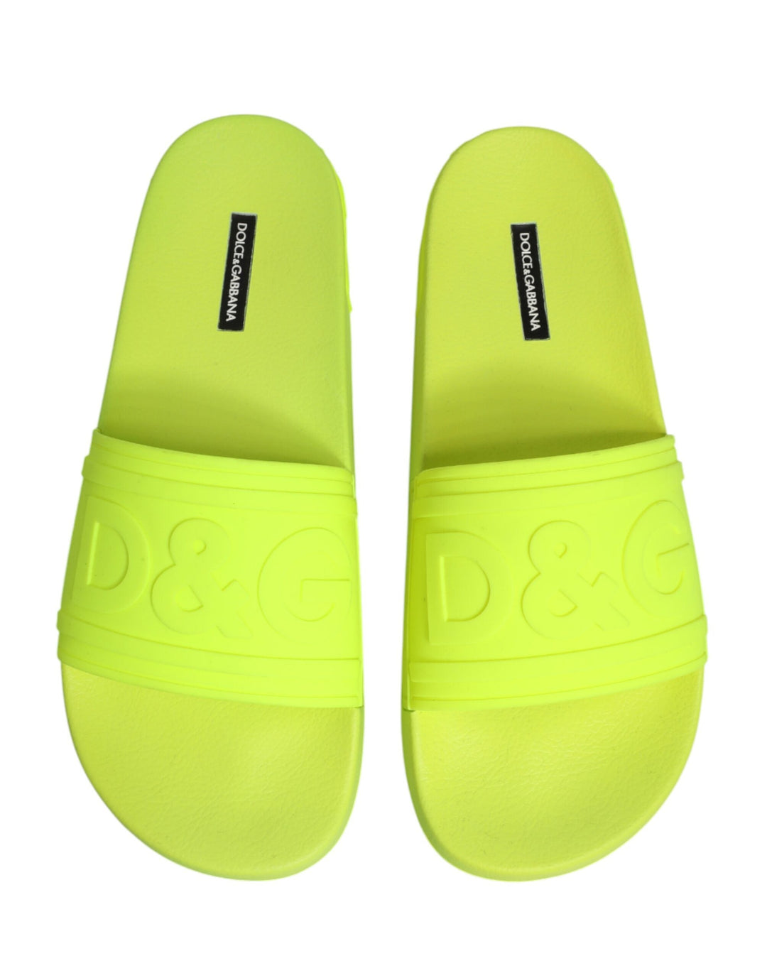 Men’s Dolce &amp; Gabbana Green Rubber Slides Sandals Beachwear Shoes