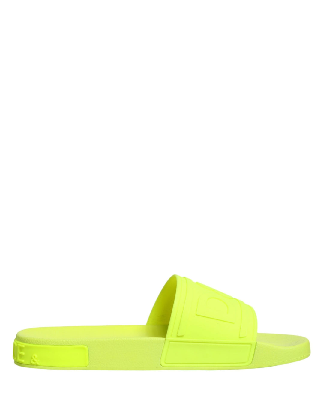 Men’s Dolce &amp; Gabbana Green Rubber Slides Sandals Beachwear Shoes