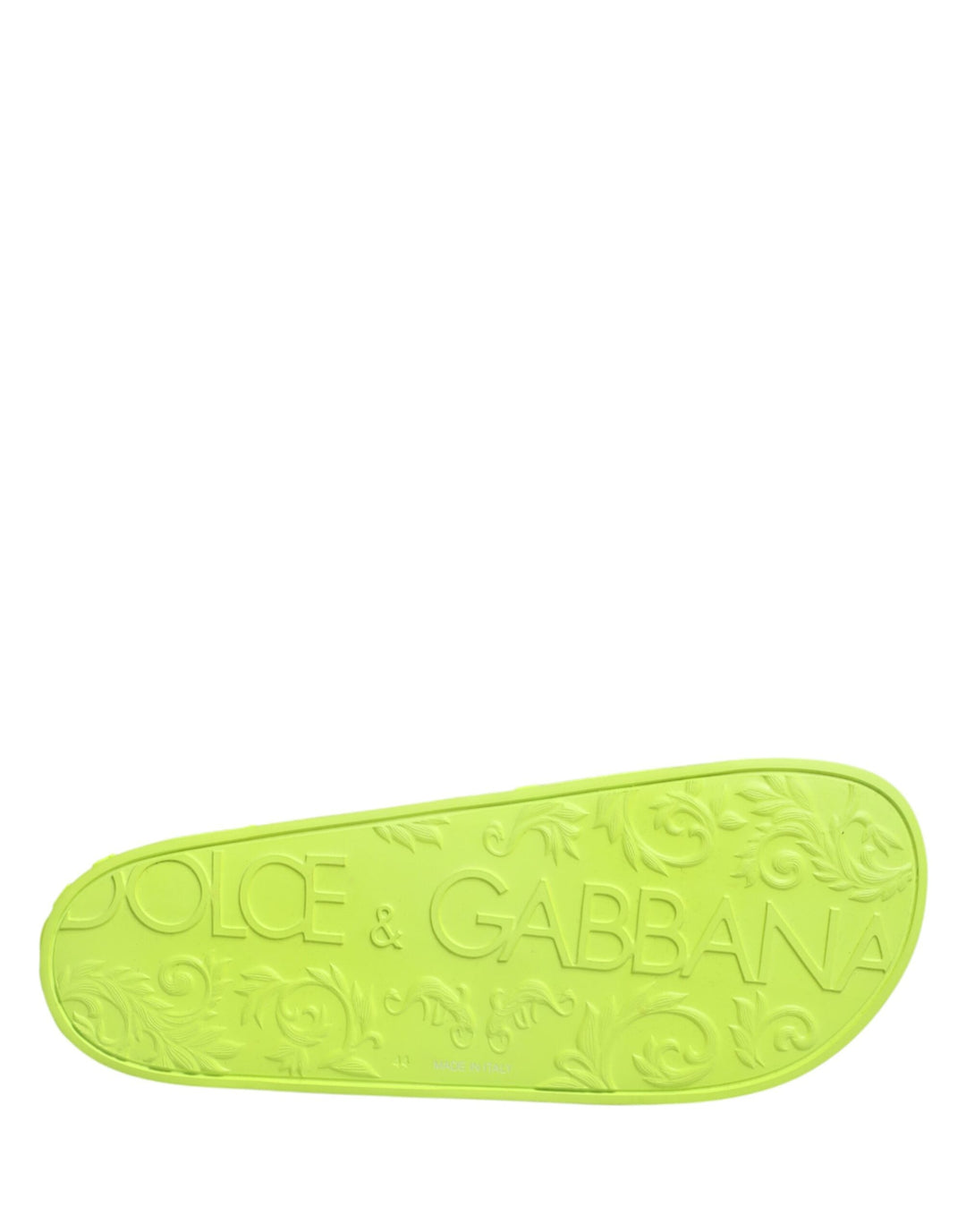 Men’s Dolce &amp; Gabbana Green Rubber Slides Sandals Beachwear Shoes