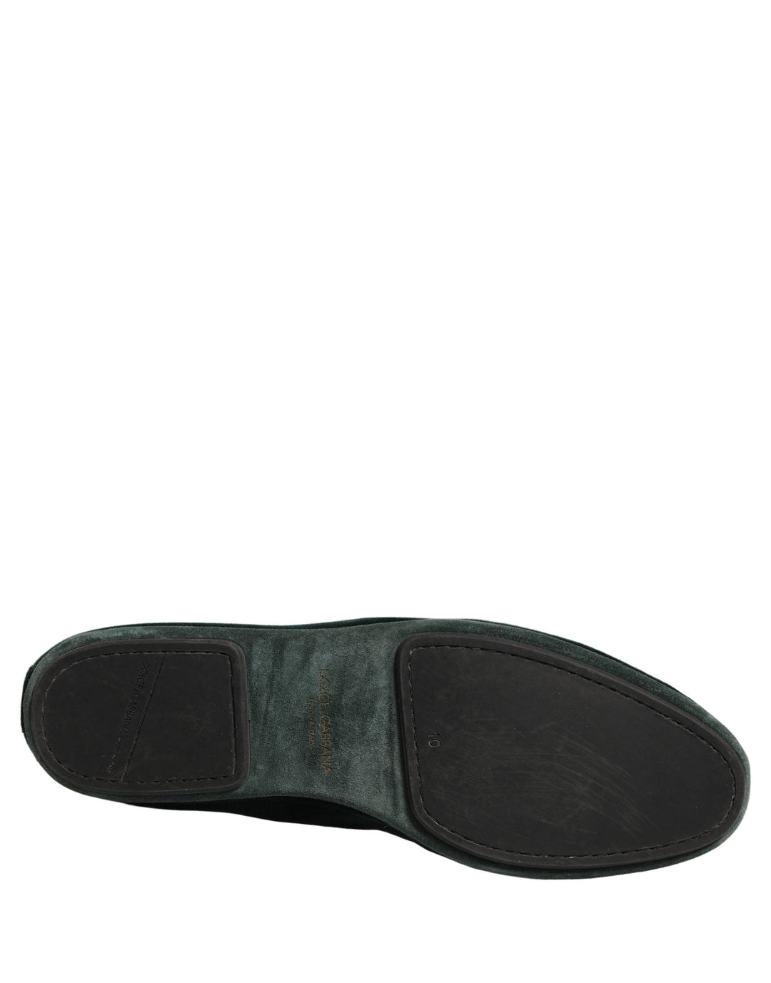 Men’s Dolce &amp; Gabbana Green Velvet Slip on Men Flats Loafers Shoes