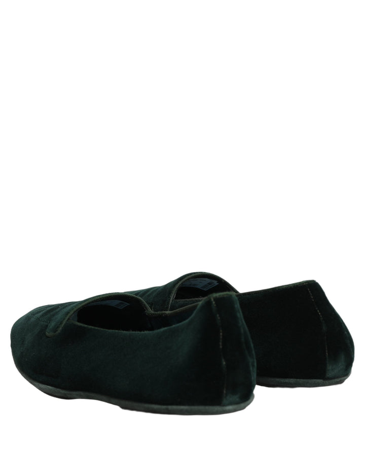 Men’s Dolce &amp; Gabbana Green Velvet Slip on Men Flats Loafers Shoes
