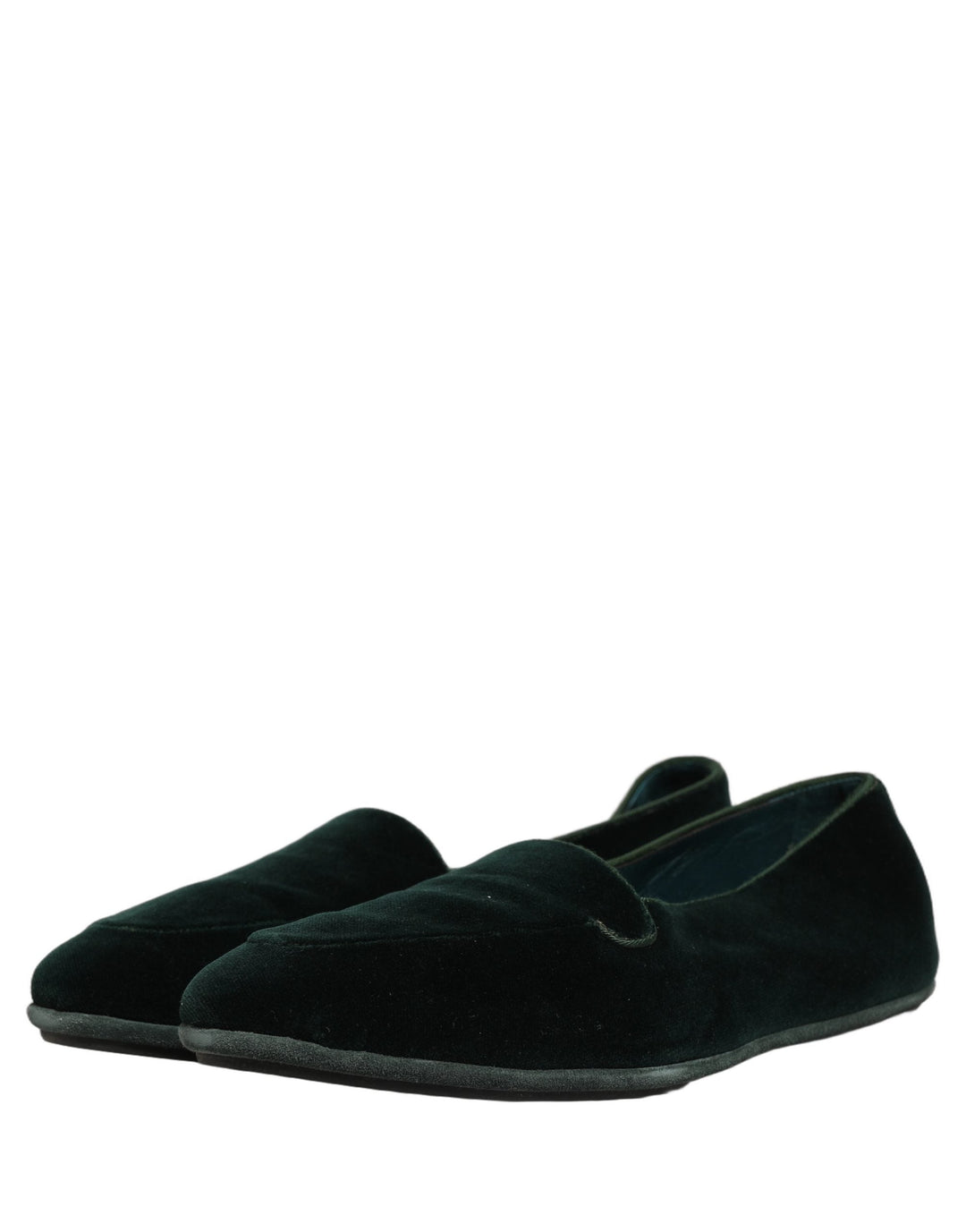 Men’s Dolce &amp; Gabbana Green Velvet Slip on Men Flats Loafers Shoes