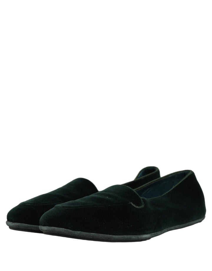 Men’s Dolce &amp; Gabbana Green Velvet Slip on Men Flats Loafers Shoes